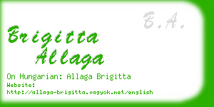 brigitta allaga business card